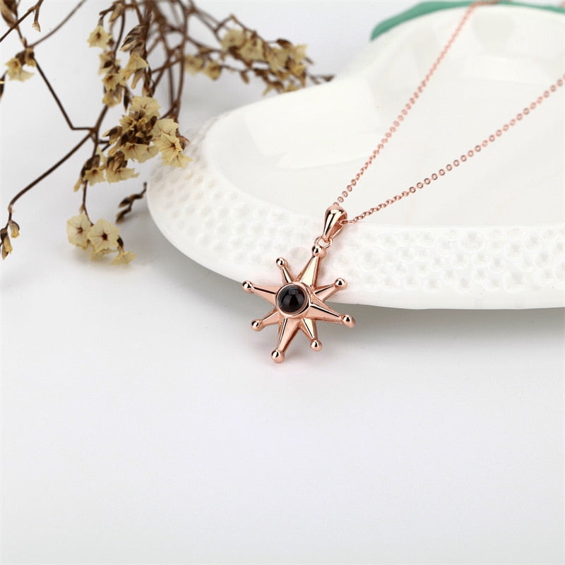 Custom Photo Necklace Flower Pendant Personalized Projection Jewelry - MERGE.DAY.1.FREESTYLE
