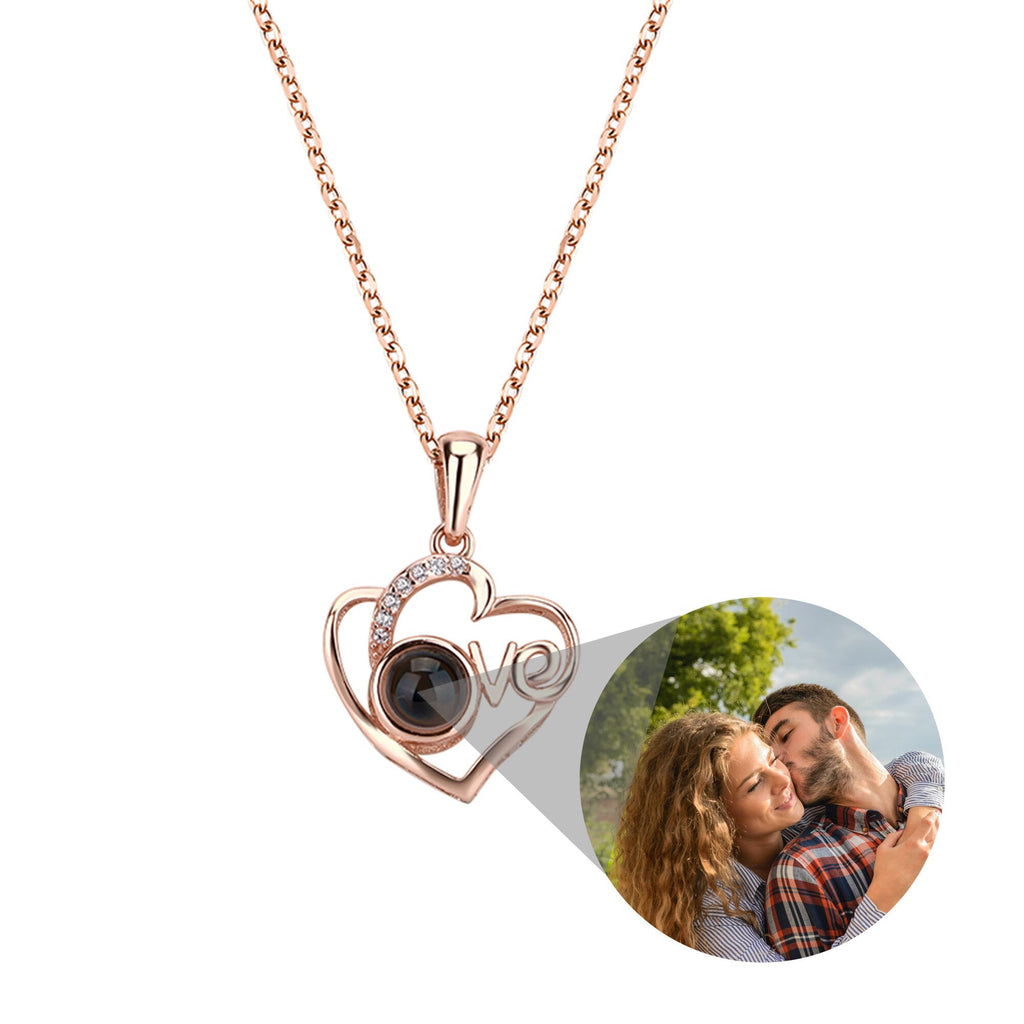 Customized Photo Projection Necklace Heart Pendant Necklace Love Memorial Jewelry - MERGE.DAY.1.FREESTYLE