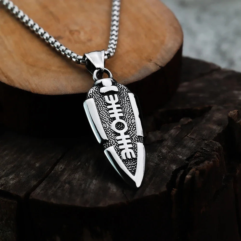 Viking Odin's Spear Gunnier Titanium Steel Personalized Double Sided Rune Pendant - MERGE.DAY.1.FREESTYLE