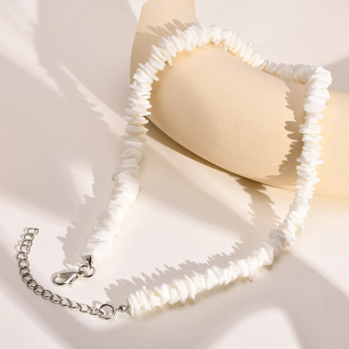 Natural Square Irregular Shell Beaded Chain Necklaces - MERGE.DAY.1.FREESTYLE