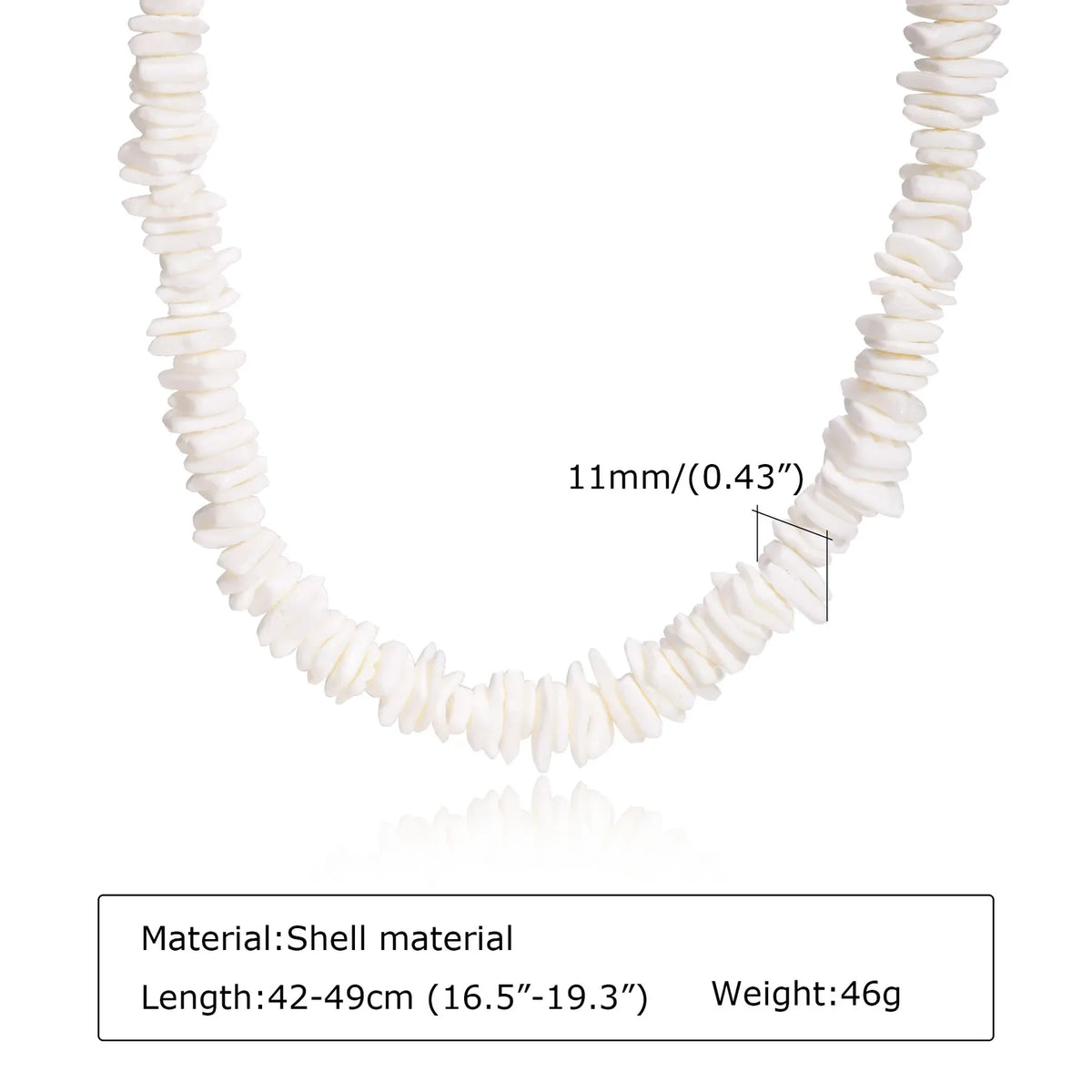 Natural Square Irregular Shell Beaded Chain Necklaces - MERGE.DAY.1.FREESTYLE
