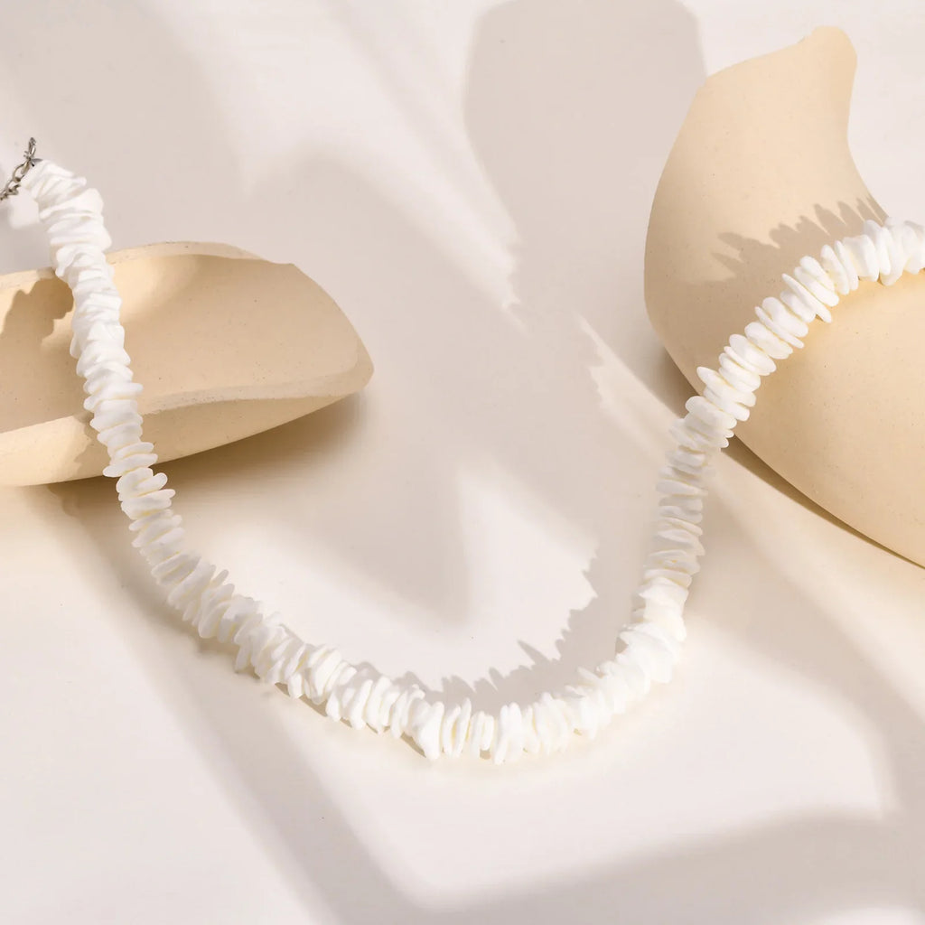 Natural Square Irregular Shell Beaded Chain Necklaces - MERGE.DAY.1.FREESTYLE