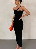 Hollow Sexy Cross Ruched Chic Design Sleeveless Skinny Stylish Bodycon Dress - MERGE.DAY.1.FREESTYLE