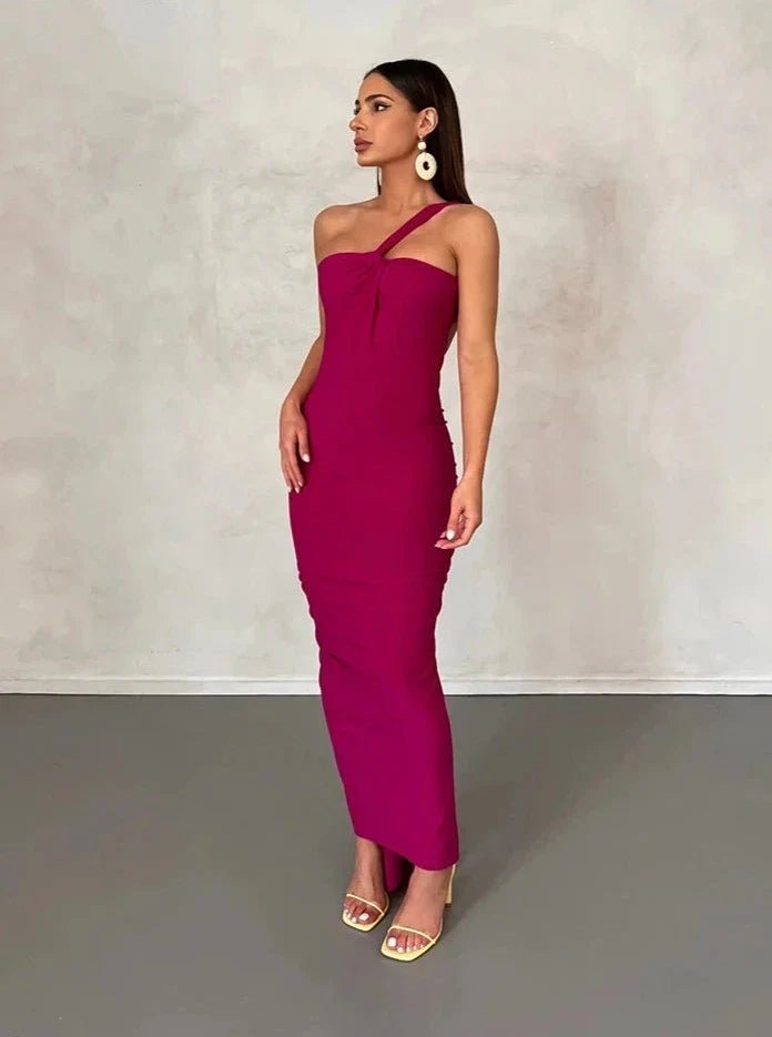 Hollow Sexy Cross Ruched Chic Design Sleeveless Skinny Stylish Bodycon Dress - MERGE.DAY.1.FREESTYLE