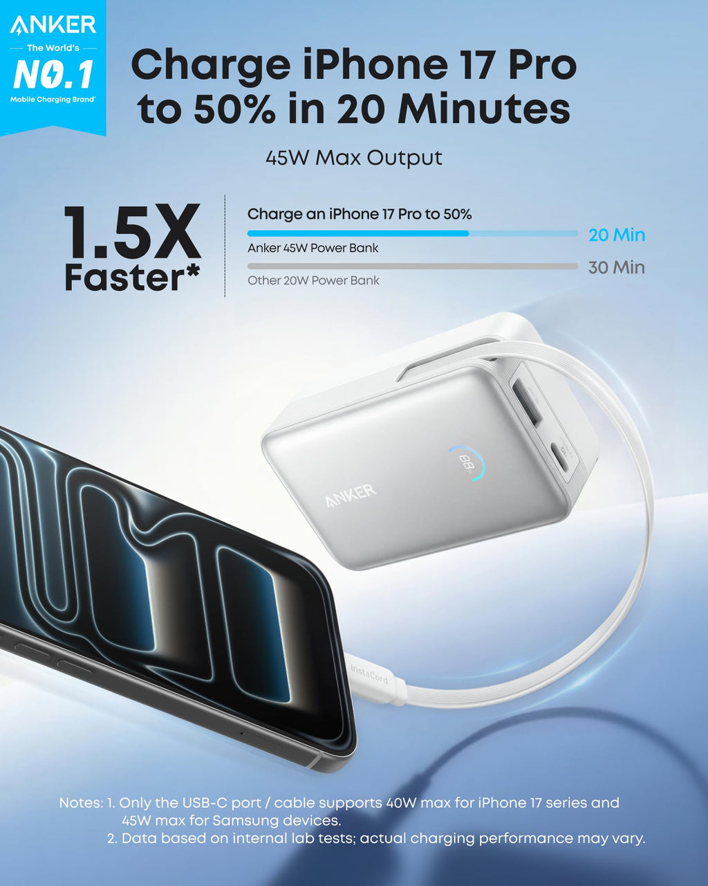 Anker Nano Power Bank (10K, 45W, Built-In Retractable USB-C Cable) - MERGE.DAY.1.FREESTYLE