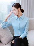 Polyester Cotton Shirts for Women Long Sleeve Blouse - MERGE.DAY.1.FREESTYLE