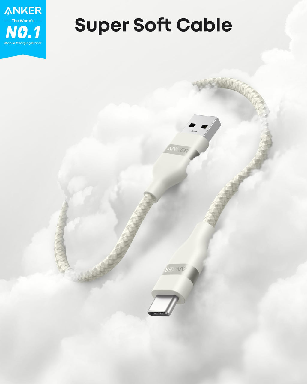 Anker USB-A to USB-C Cable (3 ft / 6 ft, Upcycled-Braided) - MERGE.DAY.1.FREESTYLE