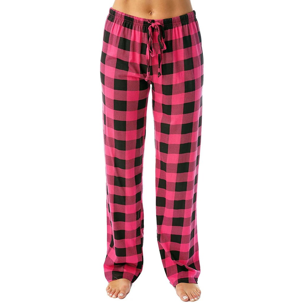 Women Christmas Pajama pants Autumn Winter Plaid Printed Pants - MERGE.DAY.1.FREESTYLE