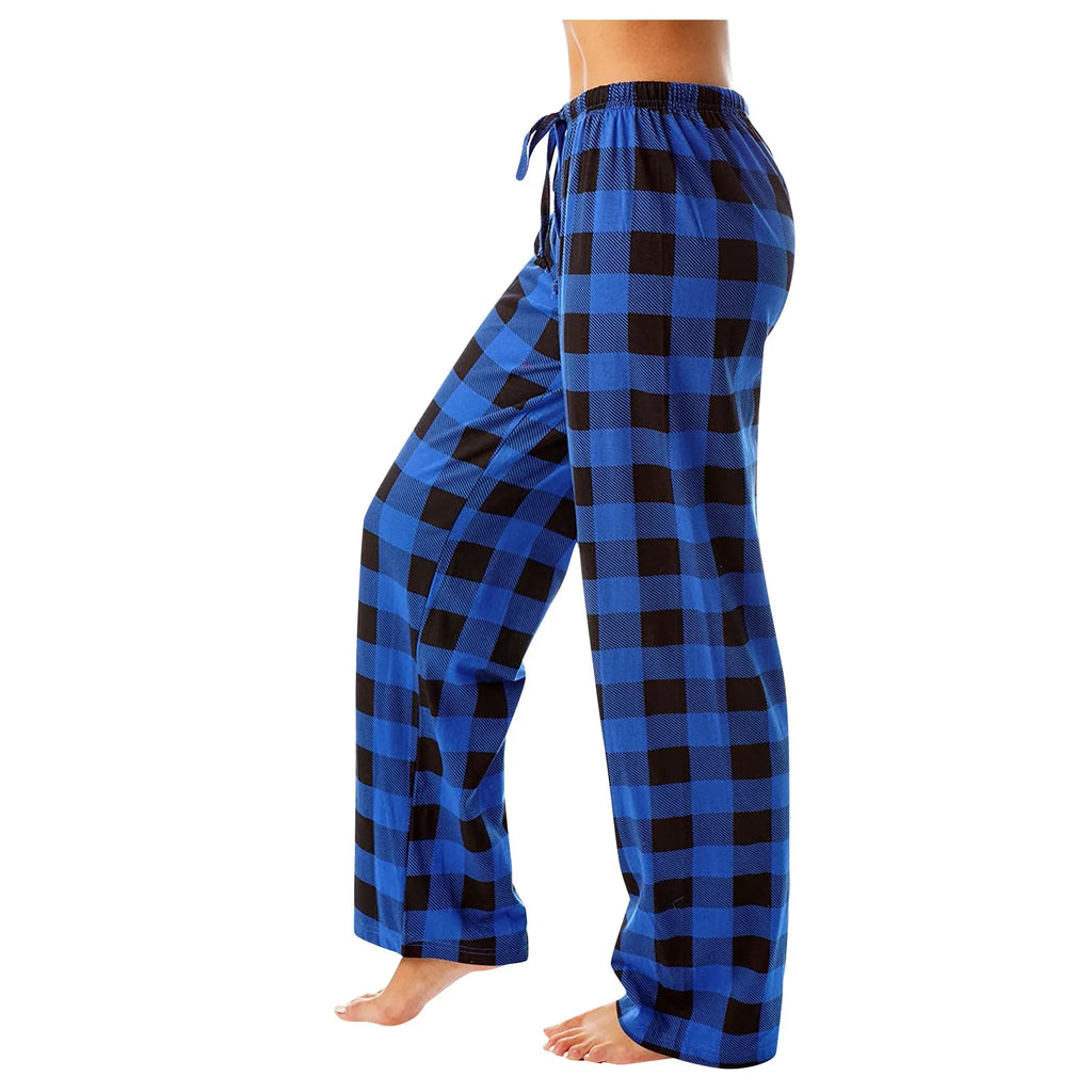 Women Christmas Pajama pants Autumn Winter Plaid Printed Pants - MERGE.DAY.1.FREESTYLE