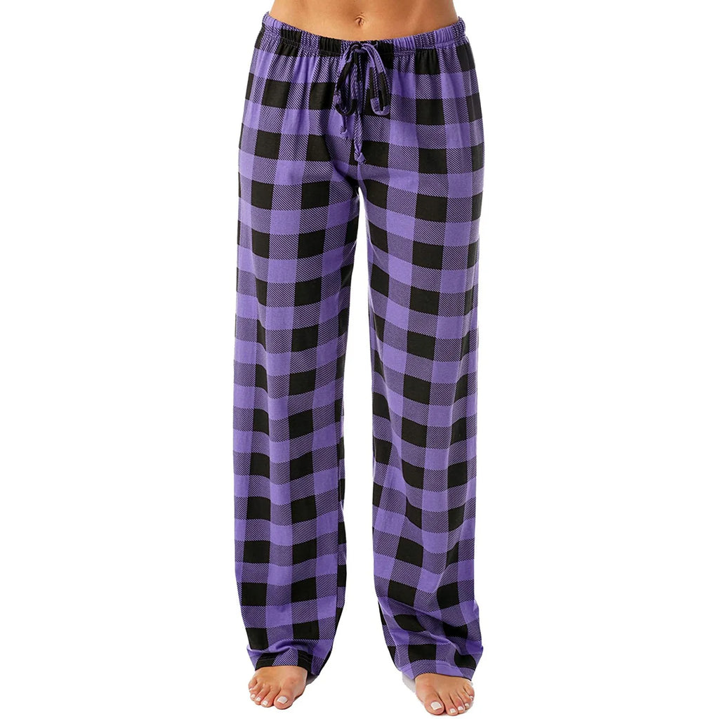 Women Christmas Pajama pants Autumn Winter Plaid Printed Pants - MERGE.DAY.1.FREESTYLE