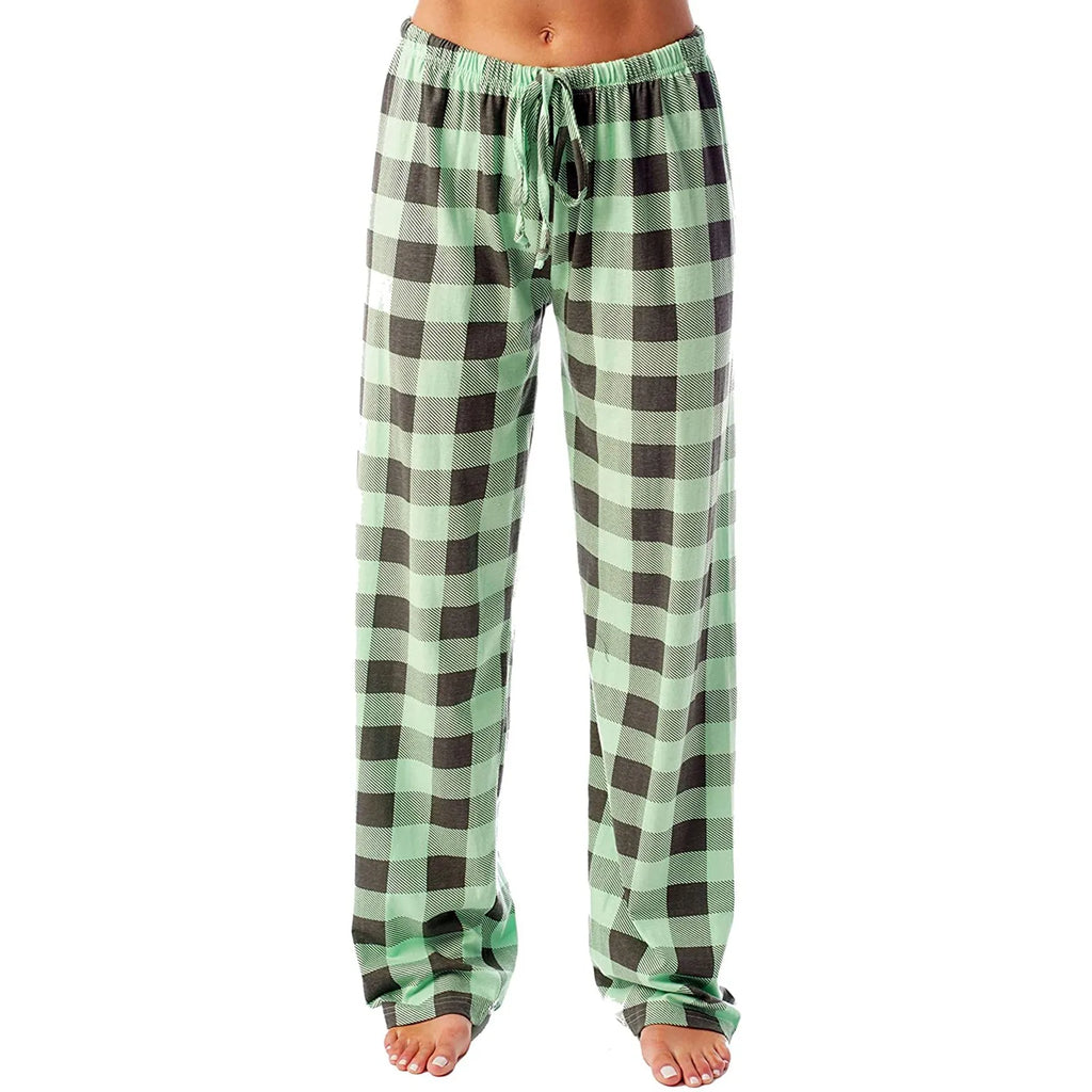 Women Christmas Pajama pants Autumn Winter Plaid Printed Pants - MERGE.DAY.1.FREESTYLE