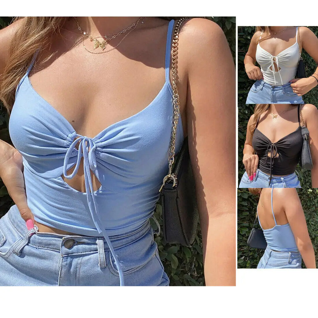 Lace-up Camisole Y2k Hollow Out Crop Top Summer - MERGE.DAY.1.FREESTYLE