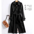 Elegant Long Windbreaker Korean Double Breasted Belt Dust Coat - MERGE.DAY.1.FREESTYLE