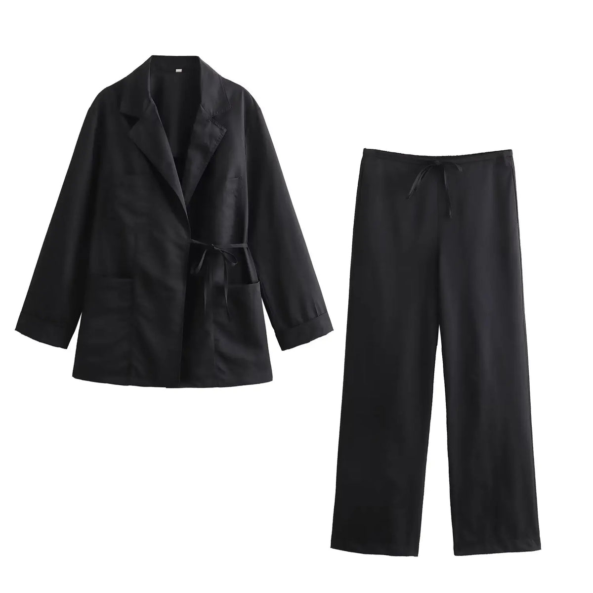 Women's New Coat Minimalist Pocket Decoration Double breasted Lace up Top - MERGE.DAY.1.FREESTYLE