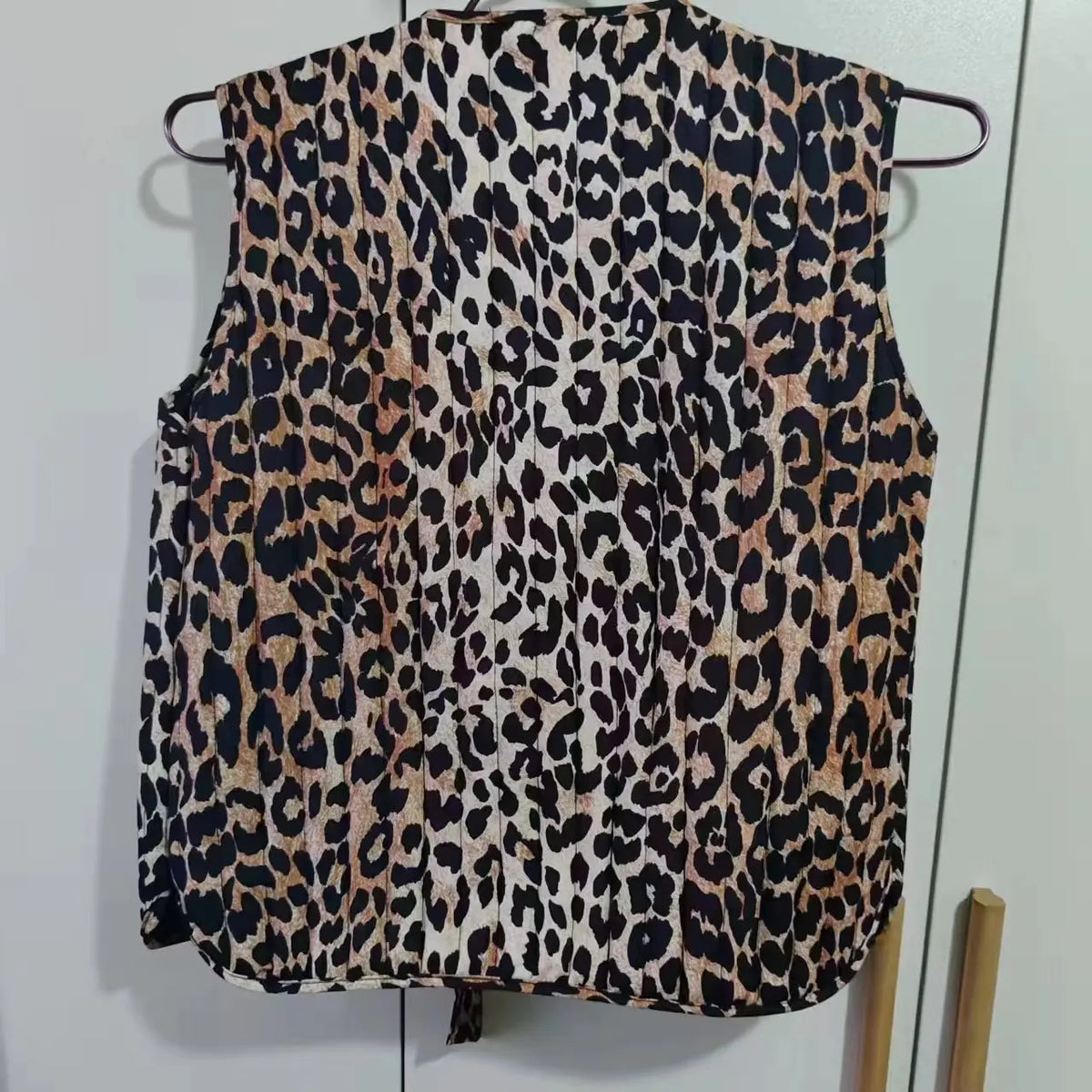 Spring/Summer V-neck Bow Decoration Fashion Leopard Pattern Vest - MERGE.DAY.1.FREESTYLE
