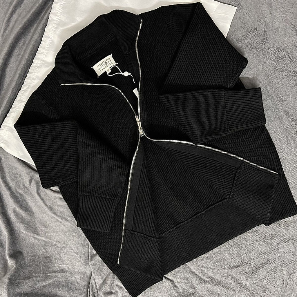 Two-way zipper high collar wool jacket - MERGE.DAY.1.FREESTYLE