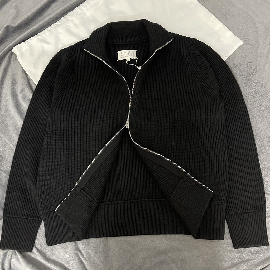 Two-way zipper high collar wool jacket - MERGE.DAY.1.FREESTYLE