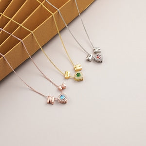 3D Letter Birthstone Bubble Necklace - MERGE.DAY.1.FREESTYLE