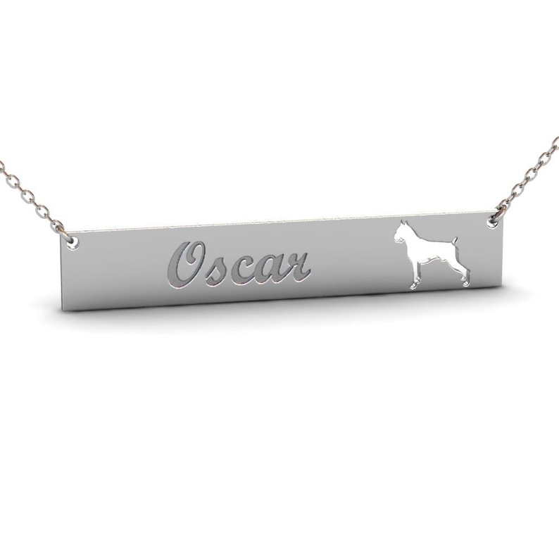 dog name necklace Custom Bar Necklace - MERGE.DAY.1.FREESTYLE