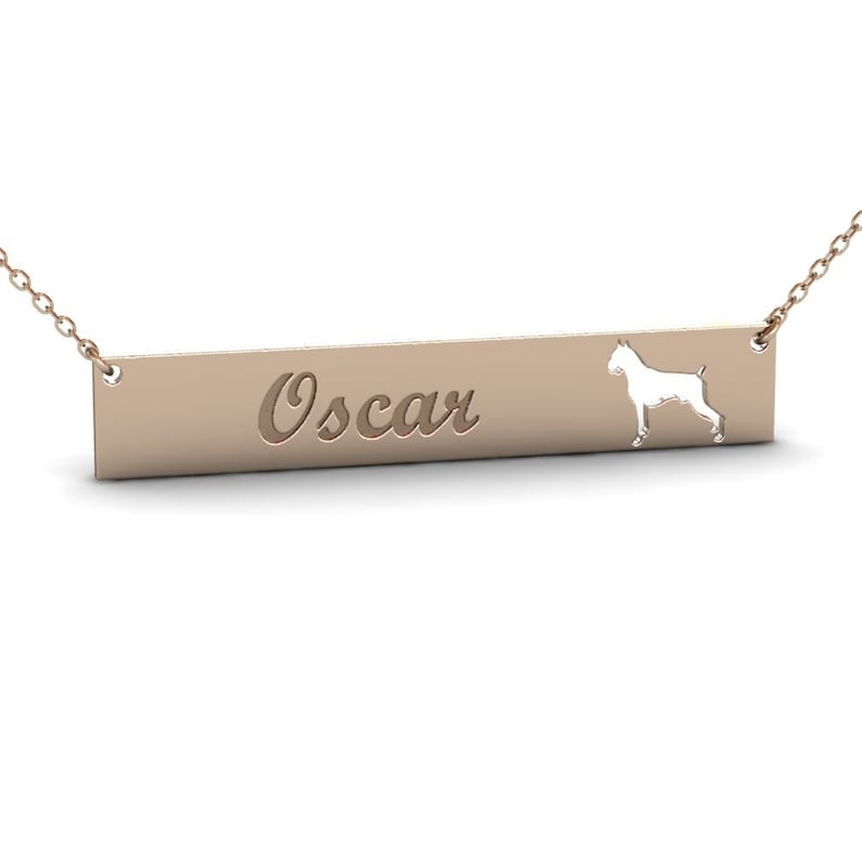 dog name necklace Custom Bar Necklace - MERGE.DAY.1.FREESTYLE