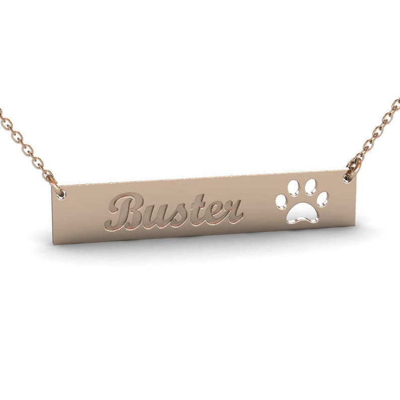 dog name necklace Custom Bar Necklace - MERGE.DAY.1.FREESTYLE