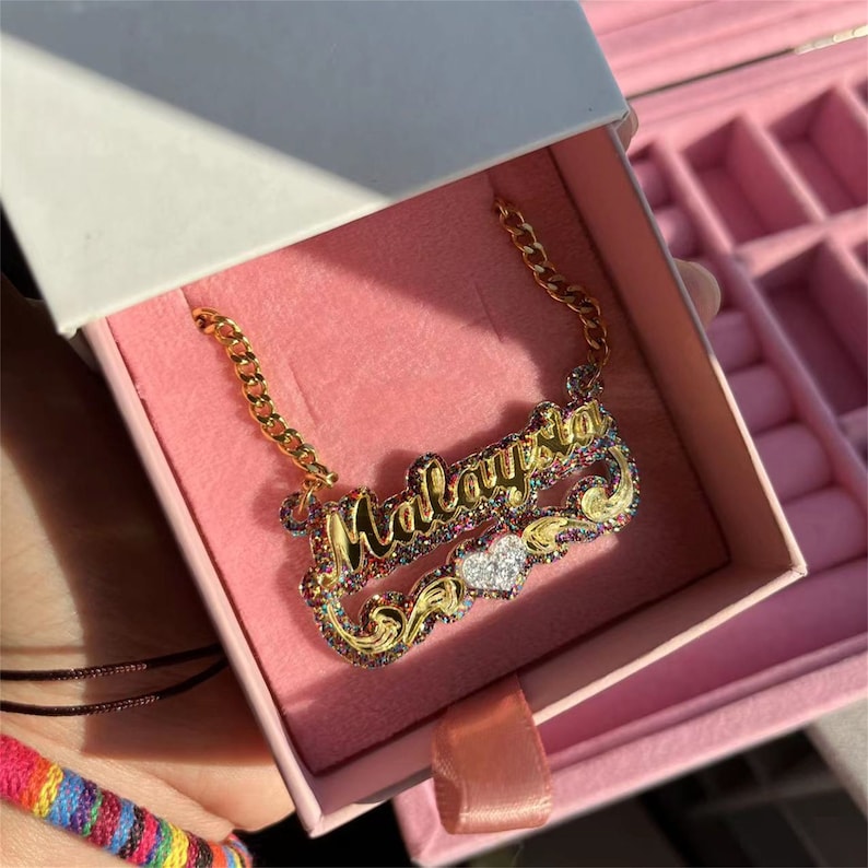 Personalized Colorful Acrylic Name Necklace For Kids Baby - MERGE.DAY.1.FREESTYLE