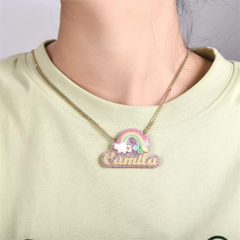 Personalized Rainbow Acrylic Name Necklace For Kids - MERGE.DAY.1.FREESTYLE