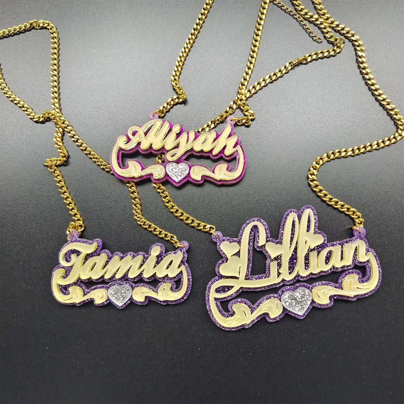 Custom Acrylic Colorful Name Necklace Gift For Her - MERGE.DAY.1.FREESTYLE