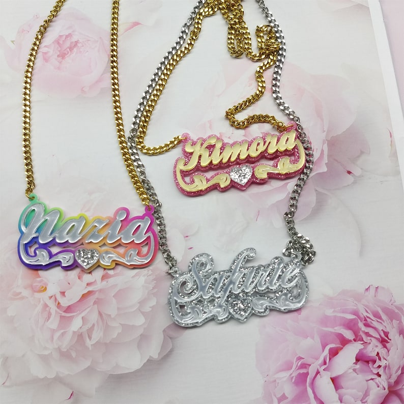 Custom Acrylic Colorful Name Necklace Gift For Her - MERGE.DAY.1.FREESTYLE