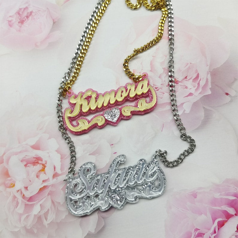 Custom Acrylic Colorful Name Necklace Gift For Her - MERGE.DAY.1.FREESTYLE