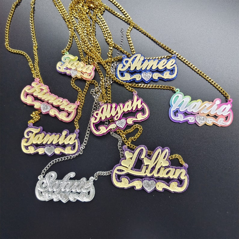Custom Acrylic Colorful Name Necklace Gift For Her - MERGE.DAY.1.FREESTYLE
