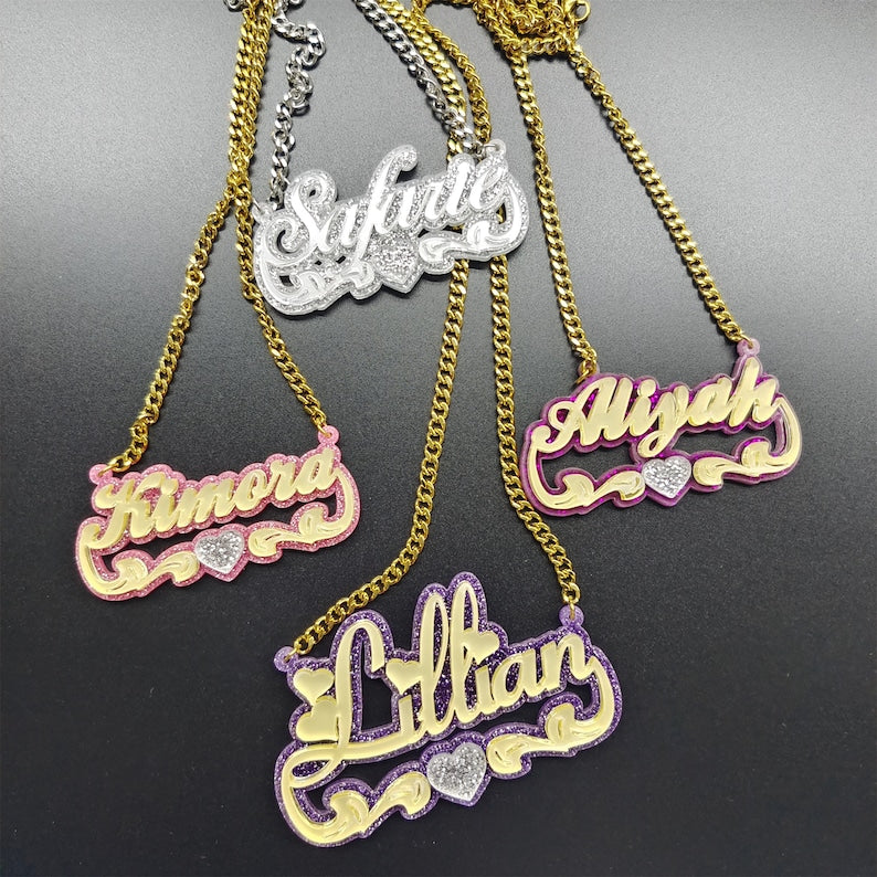 Custom Acrylic Colorful Name Necklace Gift For Her - MERGE.DAY.1.FREESTYLE