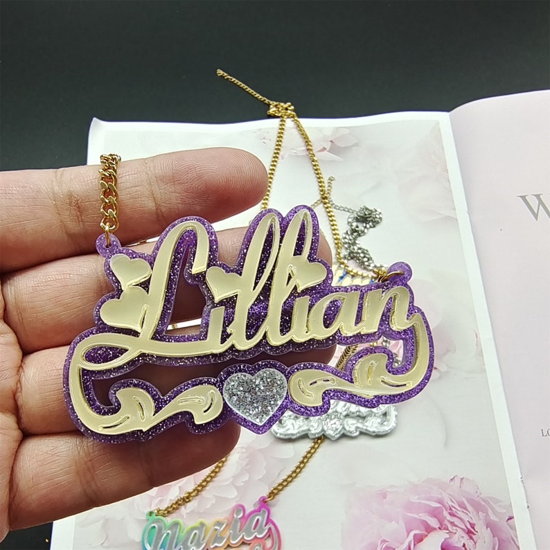Custom Acrylic Colorful Name Necklace Gift For Her - MERGE.DAY.1.FREESTYLE