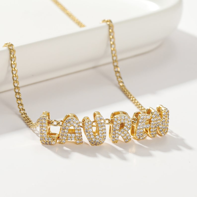 26 letter zircon pendant Personalized Name Necklace - MERGE.DAY.1.FREESTYLE