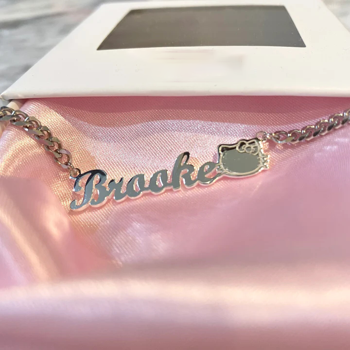 cut cat name necklace 14 karat gold name plates - MERGE.DAY.1.FREESTYLE