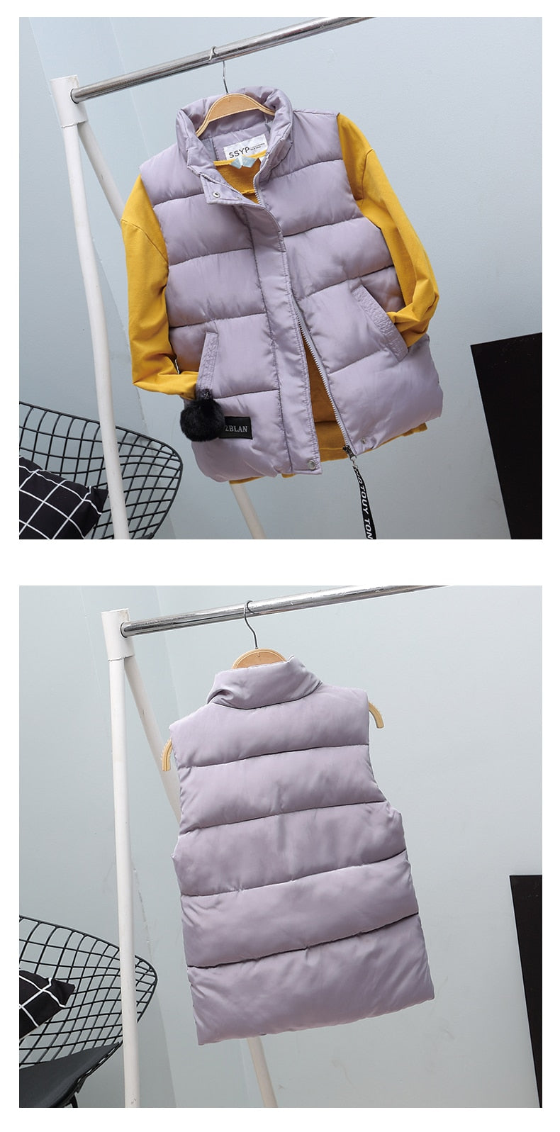 Women Vest Mandarin Collar Sleeveless Short Coat Women Plus Size 2021 Autumn Winter - MERGE.DAY.1.FREESTYLE