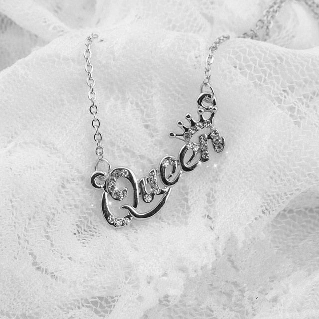 Luxury Gold-Color Queen Crown Chain Necklace Crystal Necklace Women Birthday Present Gifts - MERGE.DAY.1.FREESTYLE