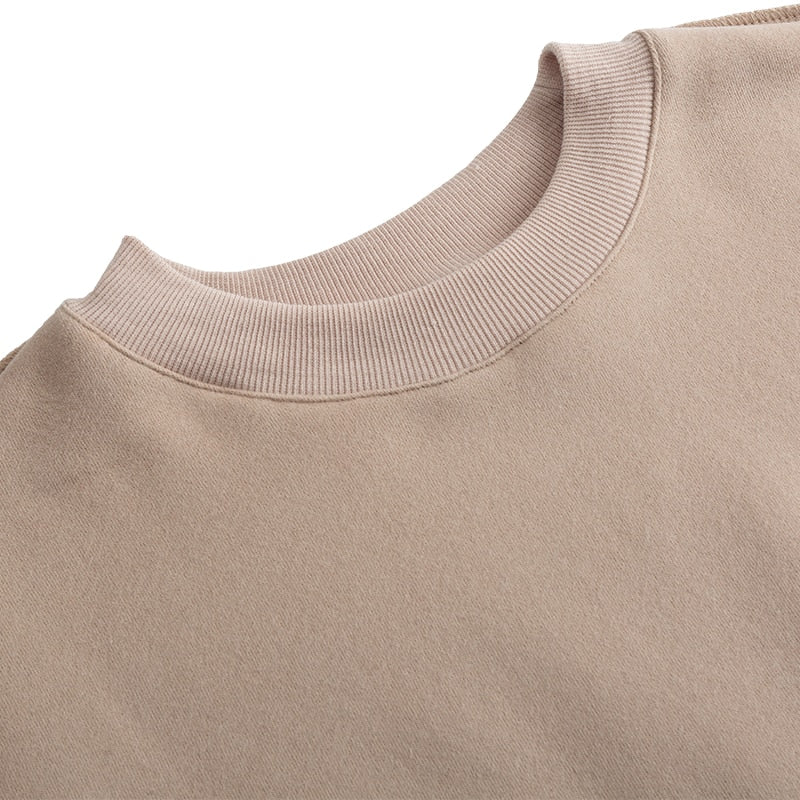 Thick Cotton Women Sweatshirt Hoodie Casual Loose Long Sleeve Streetwear Crop Pullover - MERGE.DAY.1.FREESTYLE