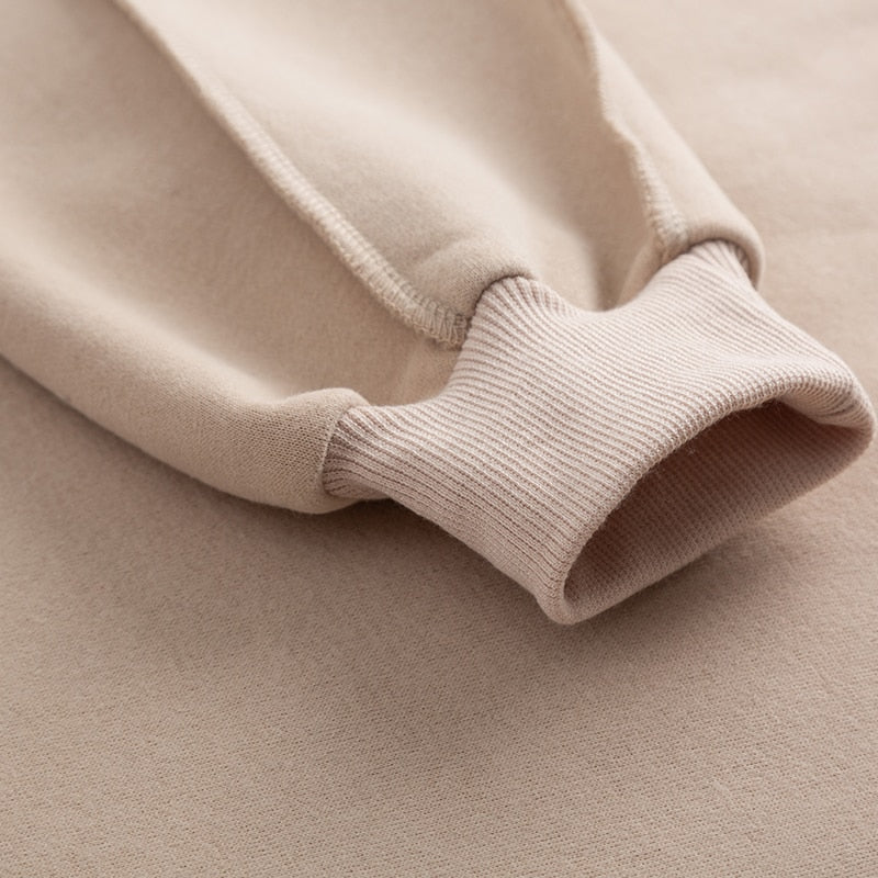 Thick Cotton Women Sweatshirt Hoodie Casual Loose Long Sleeve Streetwear Crop Pullover - MERGE.DAY.1.FREESTYLE