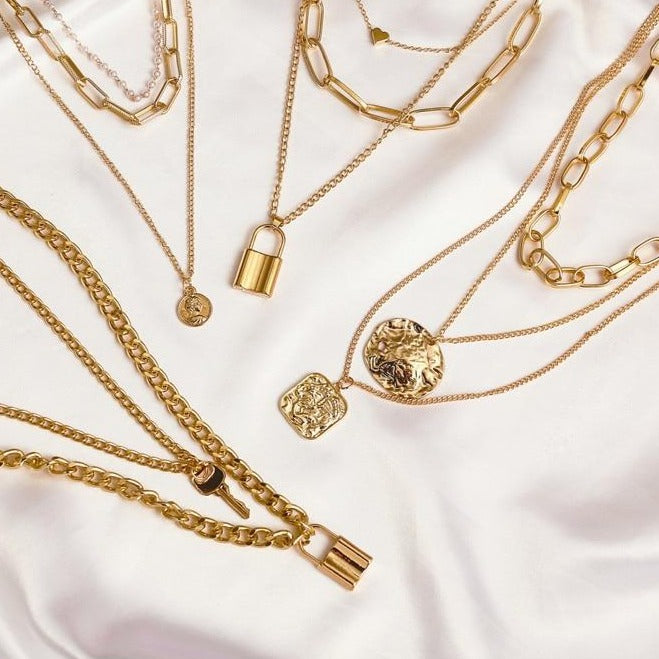 Gold Plated Necklaces Choker for Women, - MERGE.DAY.1.FREESTYLE
