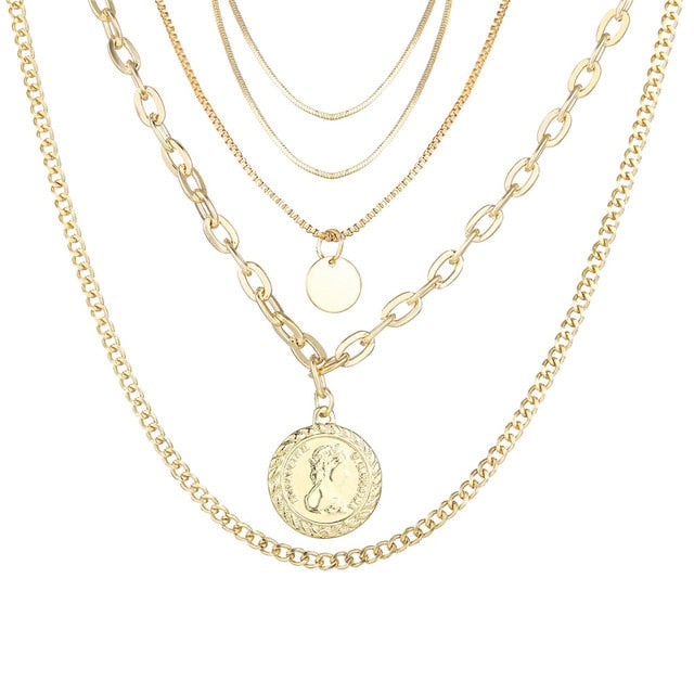 Gold Plated Necklaces Choker for Women, - MERGE.DAY.1.FREESTYLE