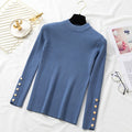 casual autumn winter women thick sweater pullovers long sleeve button o-neck - MERGE.DAY.1.FREESTYLE