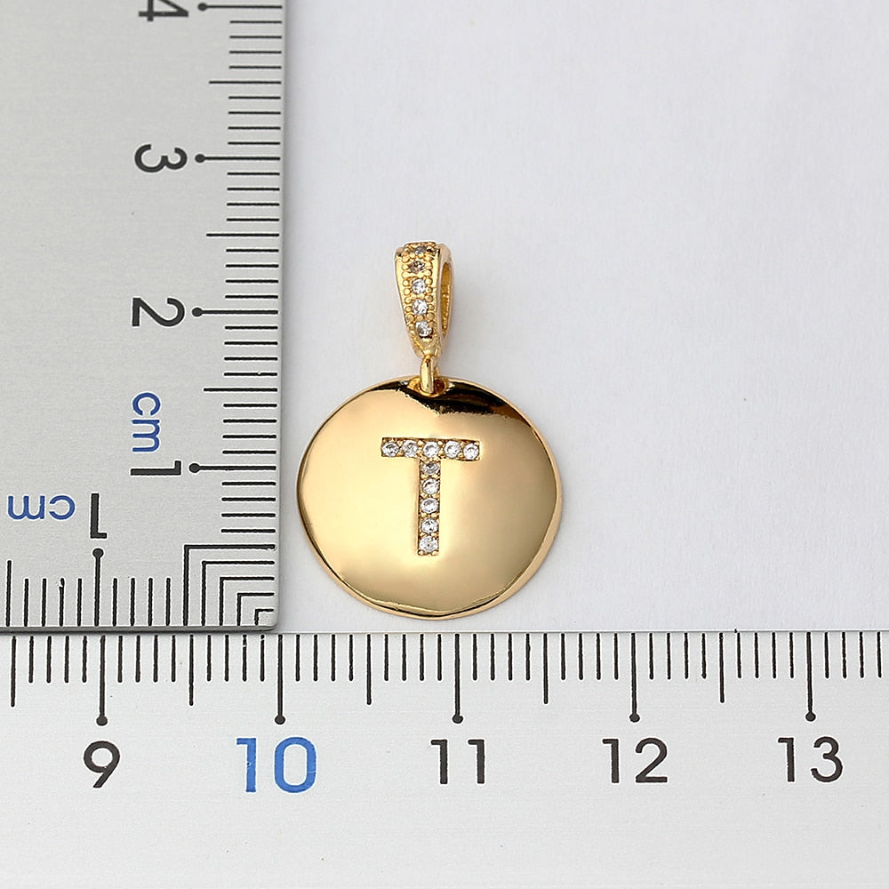 Girls Initial Letter Necklace Gold 26 Letters Charm Necklaces Pendants Copper - MERGE.DAY.1.FREESTYLE