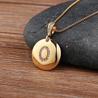 Girls Initial Letter Necklace Gold 26 Letters Charm Necklaces Pendants Copper - MERGE.DAY.1.FREESTYLE