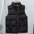 Women Vest Mandarin Collar Sleeveless Short Coat Women Plus Size 2021 Autumn Winter - MERGE.DAY.1.FREESTYLE