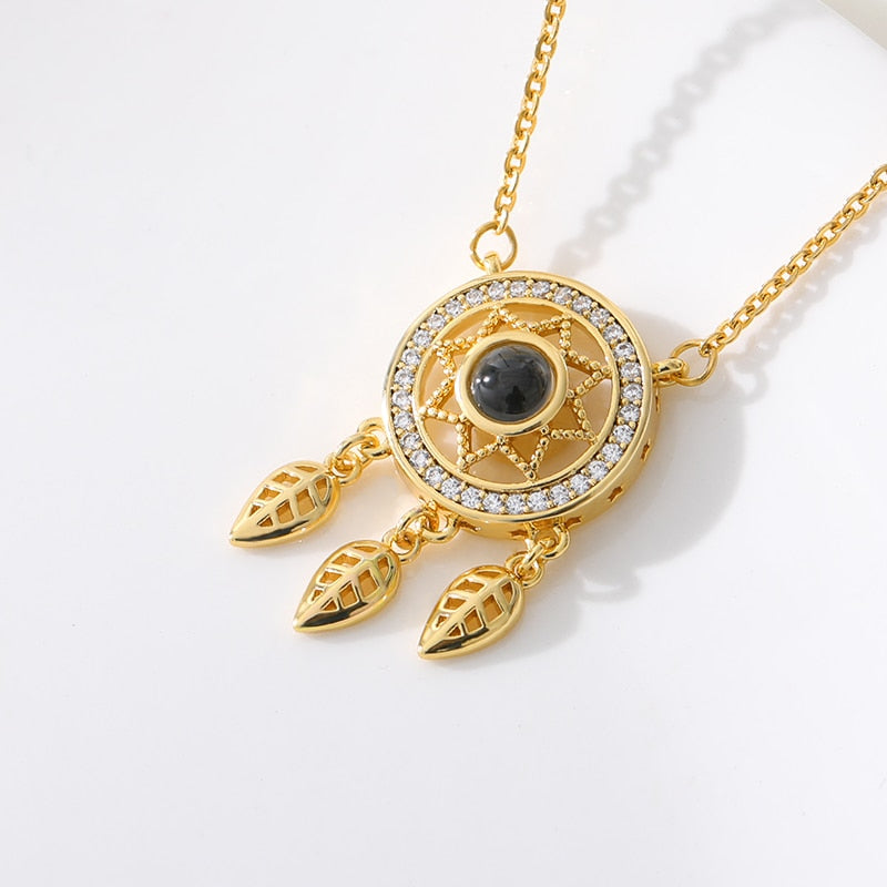 Dream catcher necklace hollow 100 language necklaces - MERGE.DAY.1.FREESTYLE