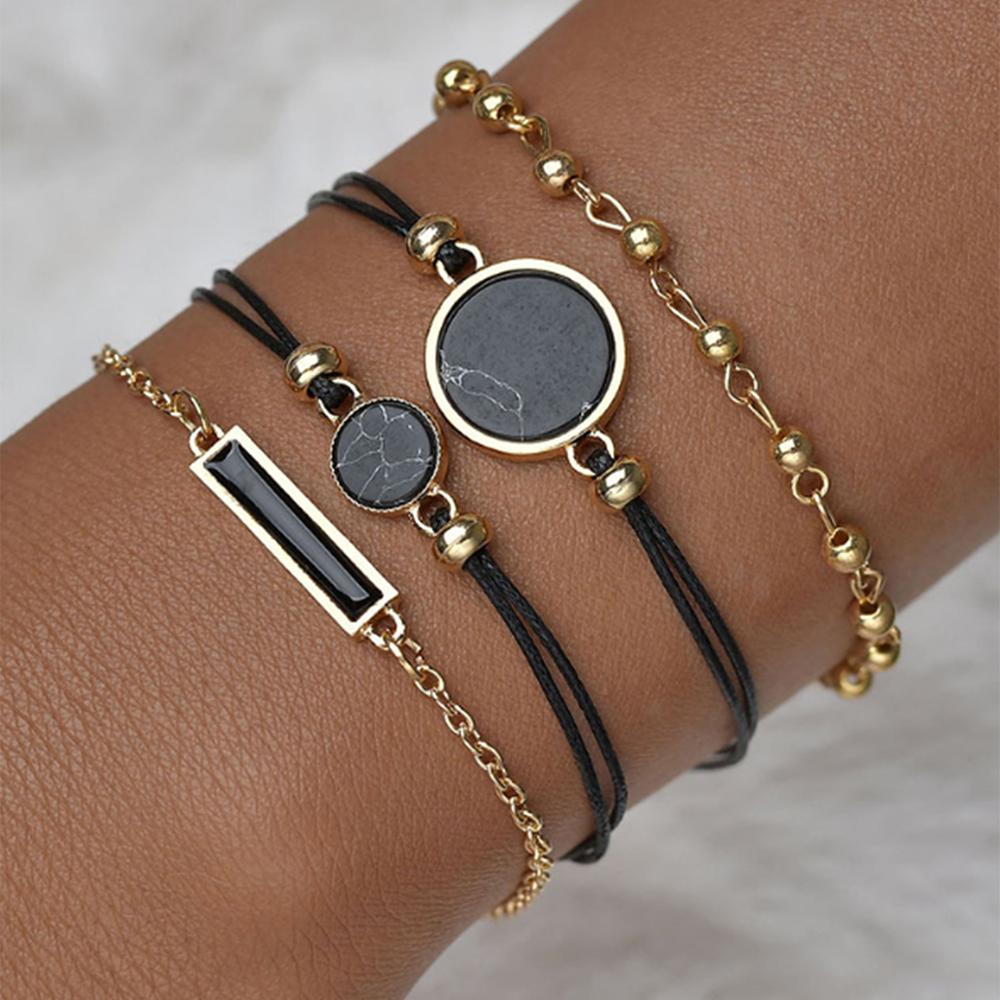 5pcs Set-Top Style Fashion Women's Luxury Leather Band Analog Quartz Wristwatch Ladies Watch - MERGE.DAY.1.FREESTYLE