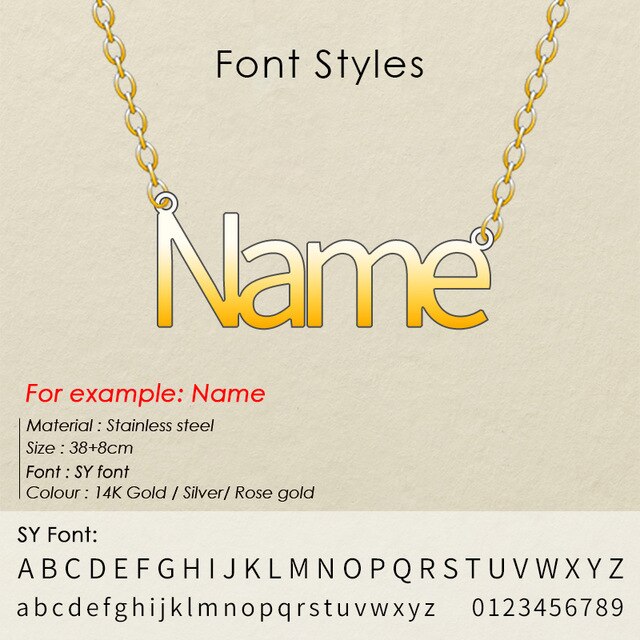 nowadaysfashion Stainless Steel Initial Name Necklace Custom Personalized Letter Choker Necklace Pendant Nameplate - MERGE.DAY.1.FREESTYLE