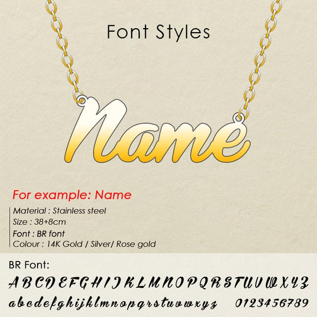 nowadaysfashion Stainless Steel Initial Name Necklace Custom Personalized Letter Choker Necklace Pendant Nameplate - MERGE.DAY.1.FREESTYLE