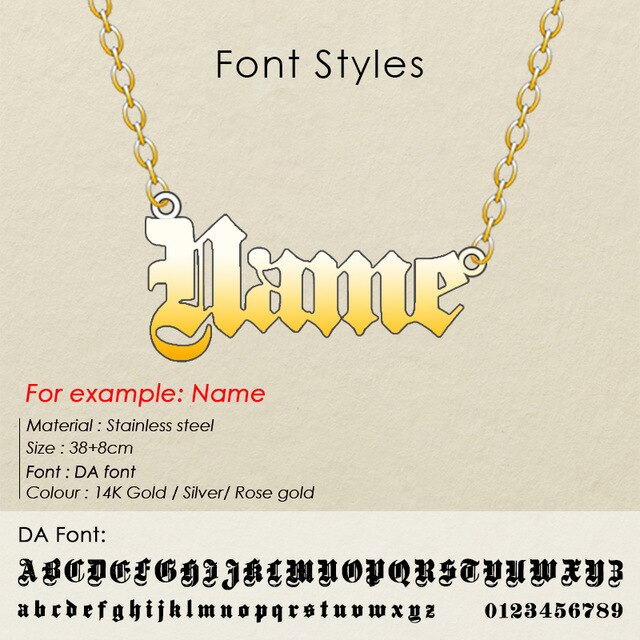 nowadaysfashion Stainless Steel Initial Name Necklace Custom Personalized Letter Choker Necklace Pendant Nameplate - MERGE.DAY.1.FREESTYLE